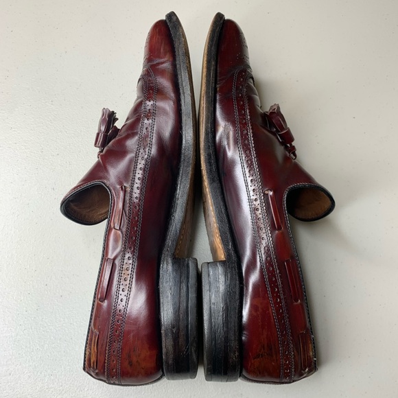 Allen Edmonds Brown Leather Wingtip Tassel Loafer - Picture 9 of 12